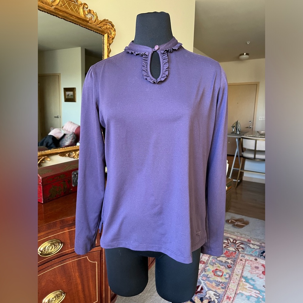 Lady Hagen purple long-sleeves golf shirt M EUC